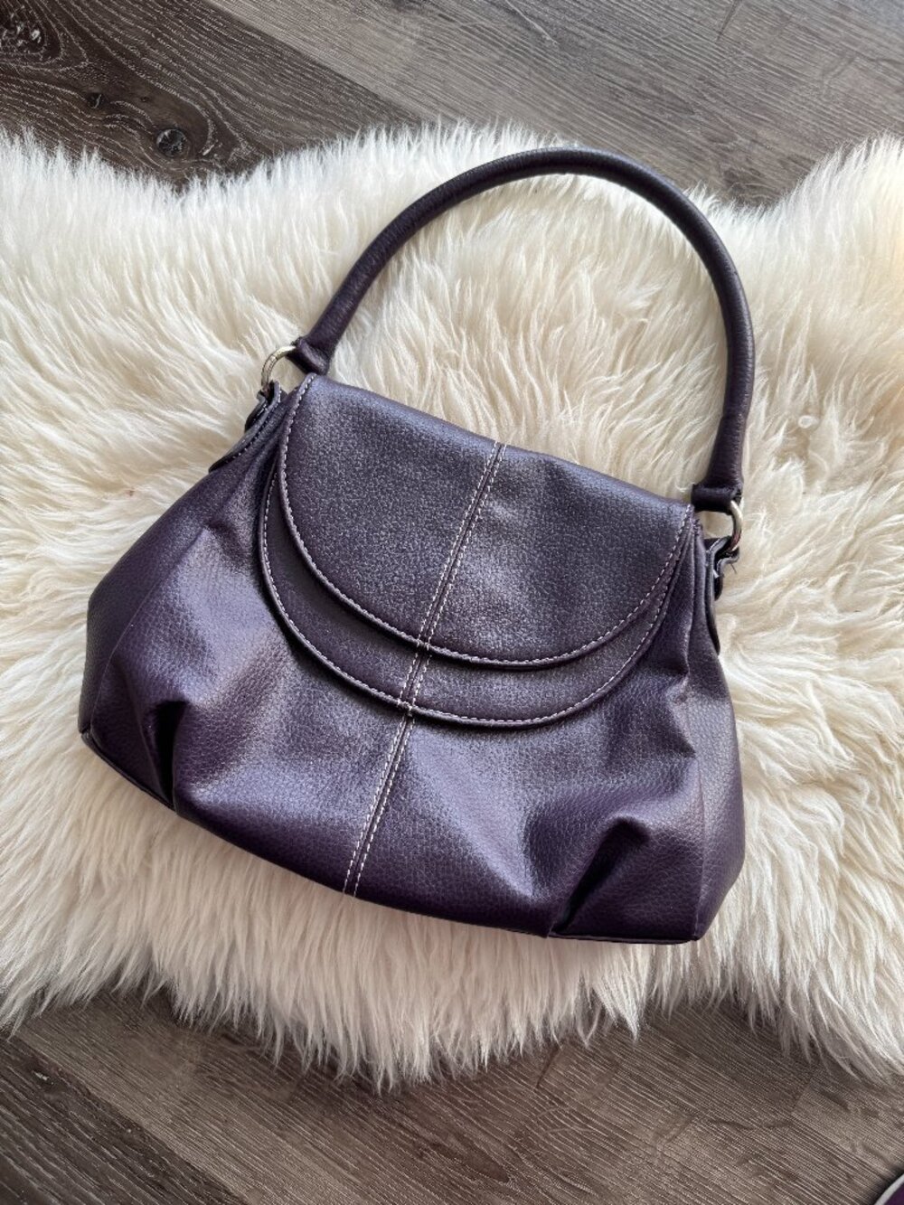 Vtg Y2K Candie's purple vegan pebbled leather shoulder bag mini purse